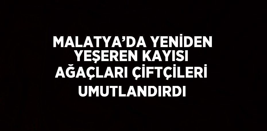 MALATYA’DA YENİDEN YEŞEREN KAYISI AĞAÇLARI ÇİFTÇİLERİ UMUTLANDIRDI