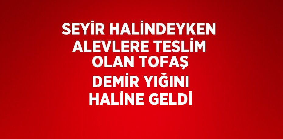 SEYİR HALİNDEYKEN ALEVLERE TESLİM OLAN TOFAŞ DEMİR YIĞINI HALİNE GELDİ