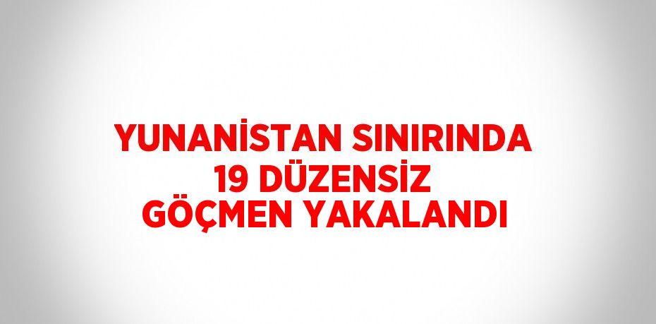 YUNANİSTAN SINIRINDA 19 DÜZENSİZ GÖÇMEN YAKALANDI