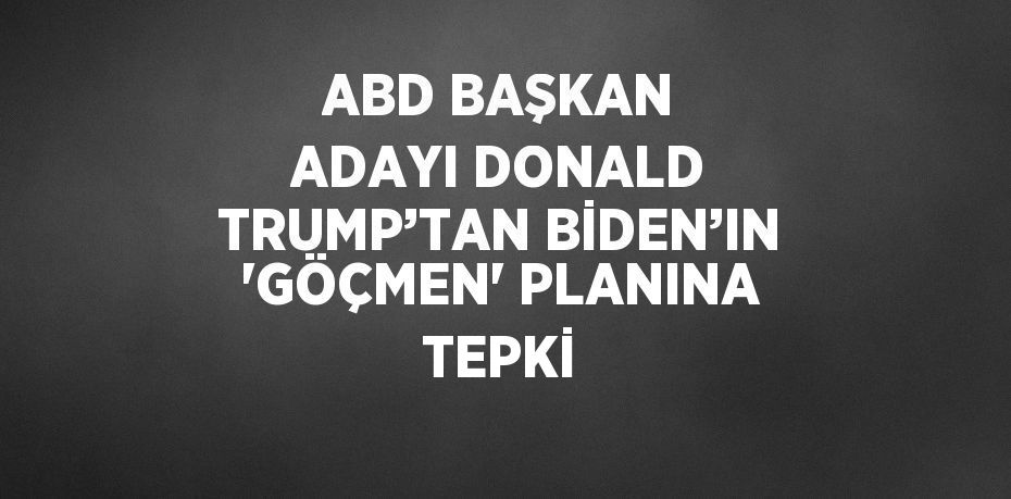 ABD BAŞKAN ADAYI DONALD TRUMP’TAN BİDEN’IN 'GÖÇMEN' PLANINA TEPKİ