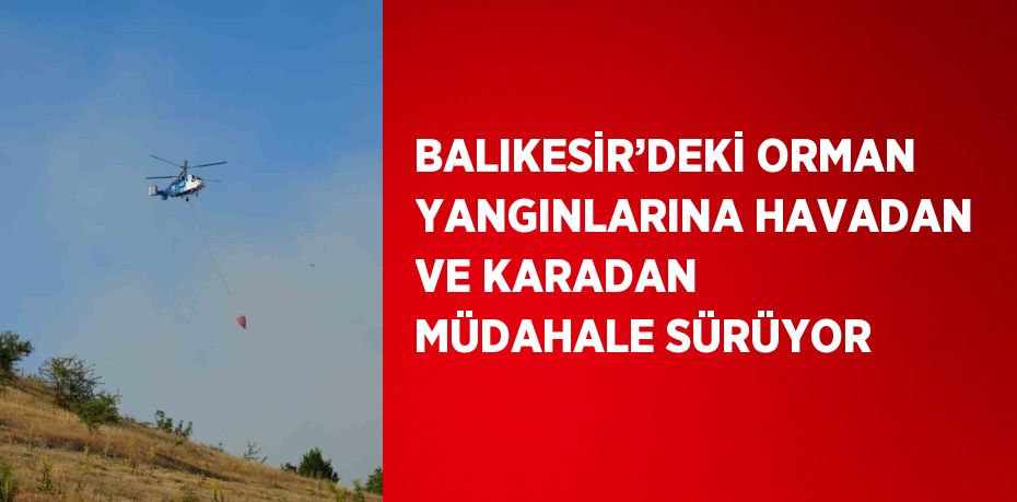 BALIKESİR’DEKİ ORMAN YANGINLARINA HAVADAN VE KARADAN MÜDAHALE SÜRÜYOR