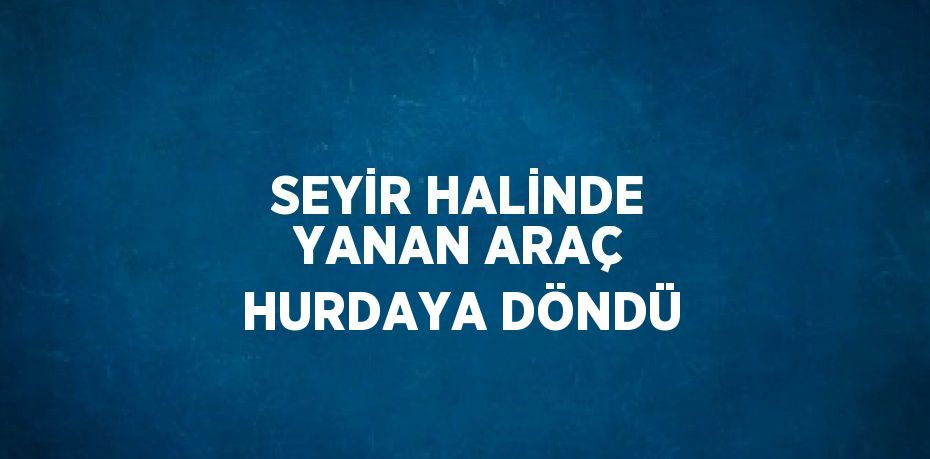 SEYİR HALİNDE YANAN ARAÇ HURDAYA DÖNDÜ