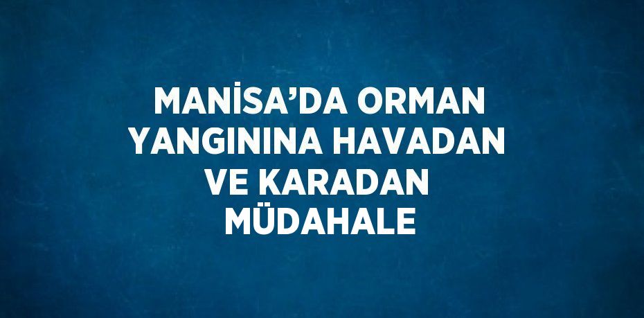 MANİSA’DA ORMAN YANGININA HAVADAN VE KARADAN MÜDAHALE