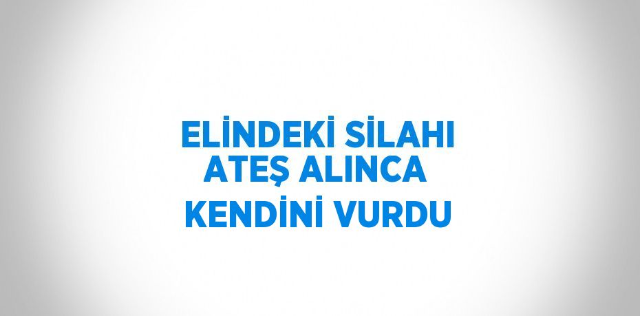 ELİNDEKİ SİLAHI ATEŞ ALINCA KENDİNİ VURDU