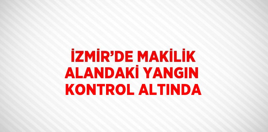İZMİR’DE MAKİLİK ALANDAKİ YANGIN KONTROL ALTINDA