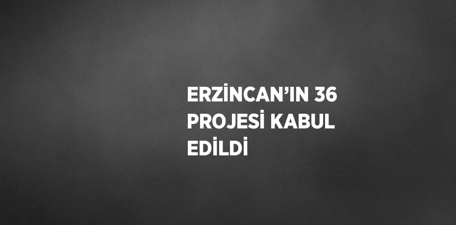 ERZİNCAN’IN 36 PROJESİ KABUL EDİLDİ