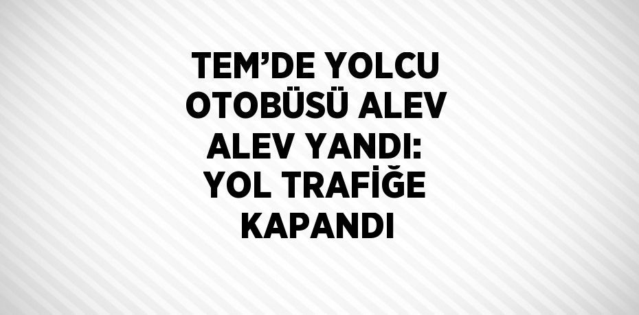 TEM’DE YOLCU OTOBÜSÜ ALEV ALEV YANDI: YOL TRAFİĞE KAPANDI