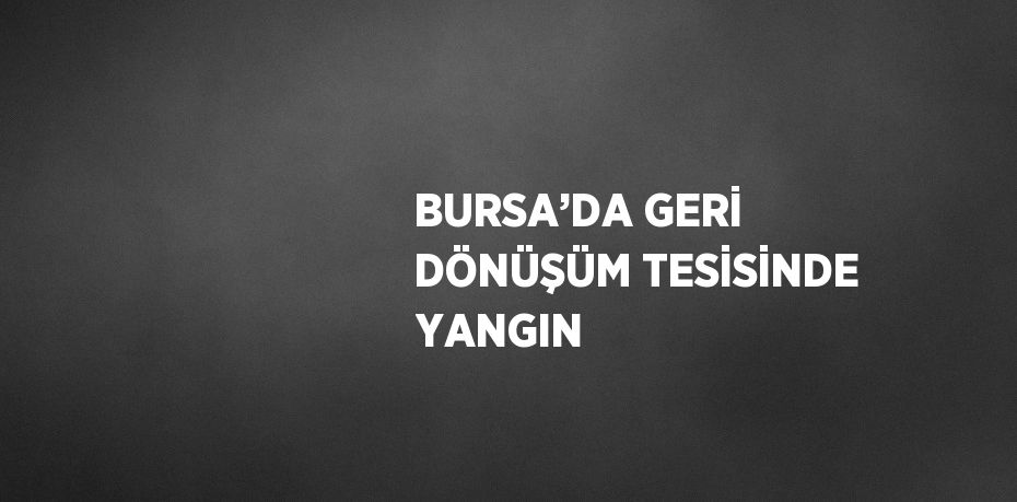 BURSA’DA GERİ DÖNÜŞÜM TESİSİNDE YANGIN