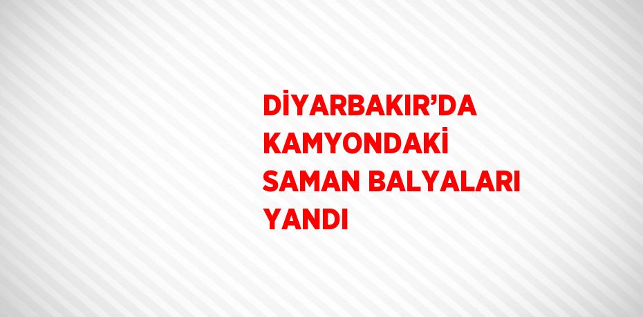 DİYARBAKIR’DA KAMYONDAKİ SAMAN BALYALARI YANDI