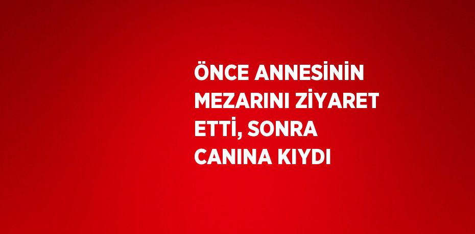 ÖNCE ANNESİNİN MEZARINI ZİYARET ETTİ, SONRA CANINA KIYDI