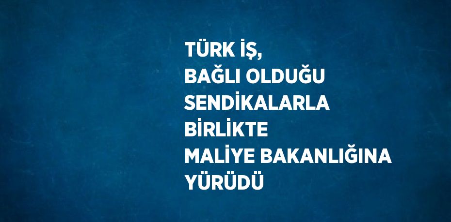 TÜRK İŞ, BAĞLI OLDUĞU SENDİKALARLA BİRLİKTE MALİYE BAKANLIĞINA YÜRÜDÜ