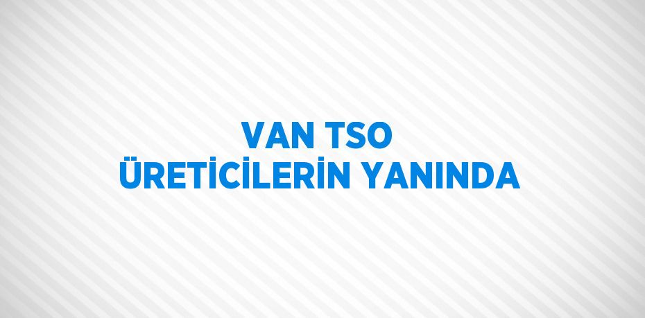 VAN TSO ÜRETİCİLERİN YANINDA