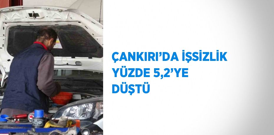 ÇANKIRI’DA İŞSİZLİK YÜZDE 5,2’YE DÜŞTÜ