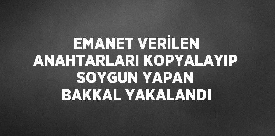 EMANET VERİLEN ANAHTARLARI KOPYALAYIP SOYGUN YAPAN BAKKAL YAKALANDI