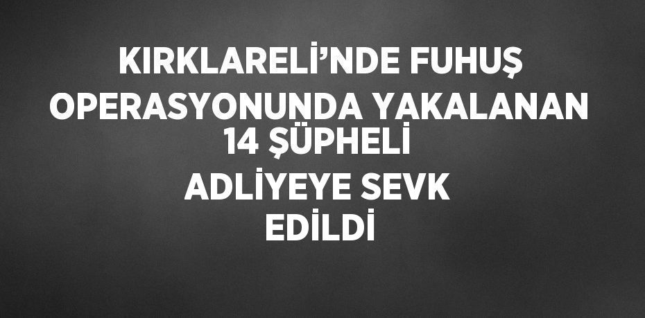 KIRKLARELİ’NDE FUHUŞ OPERASYONUNDA YAKALANAN 14 ŞÜPHELİ ADLİYEYE SEVK EDİLDİ