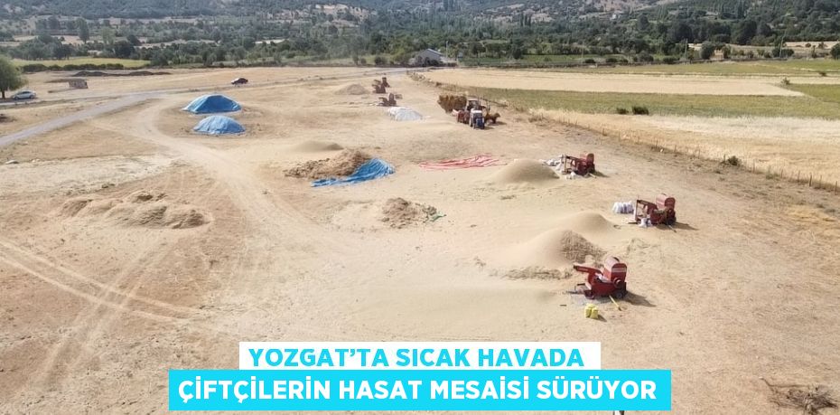 YOZGAT’TA SICAK HAVADA ÇİFTÇİLERİN HASAT MESAİSİ SÜRÜYOR