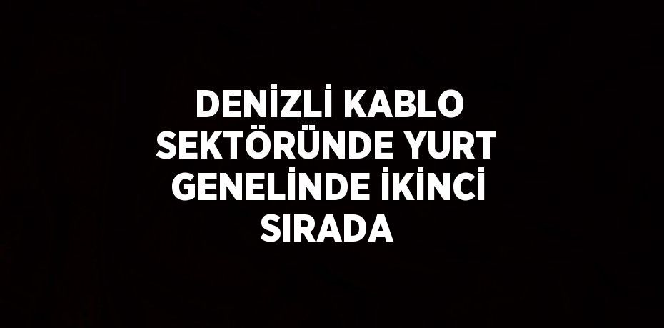 DENİZLİ KABLO SEKTÖRÜNDE YURT GENELİNDE İKİNCİ SIRADA