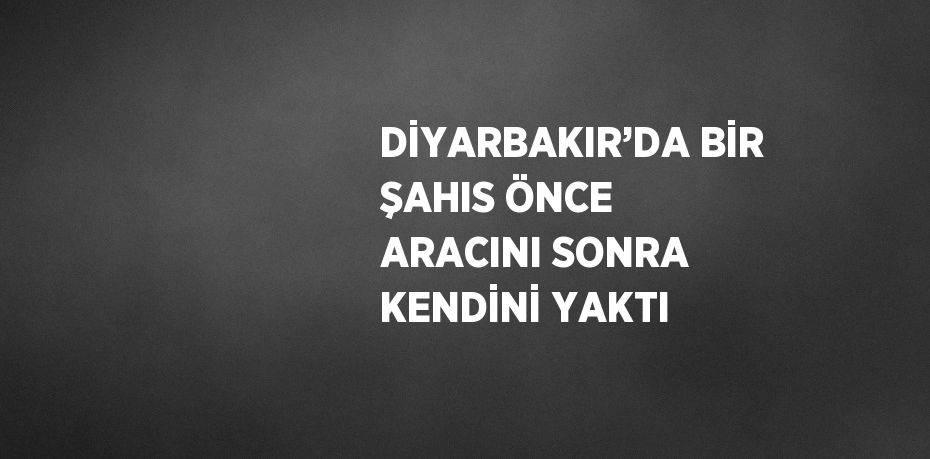DİYARBAKIR’DA BİR ŞAHIS ÖNCE ARACINI SONRA KENDİNİ YAKTI