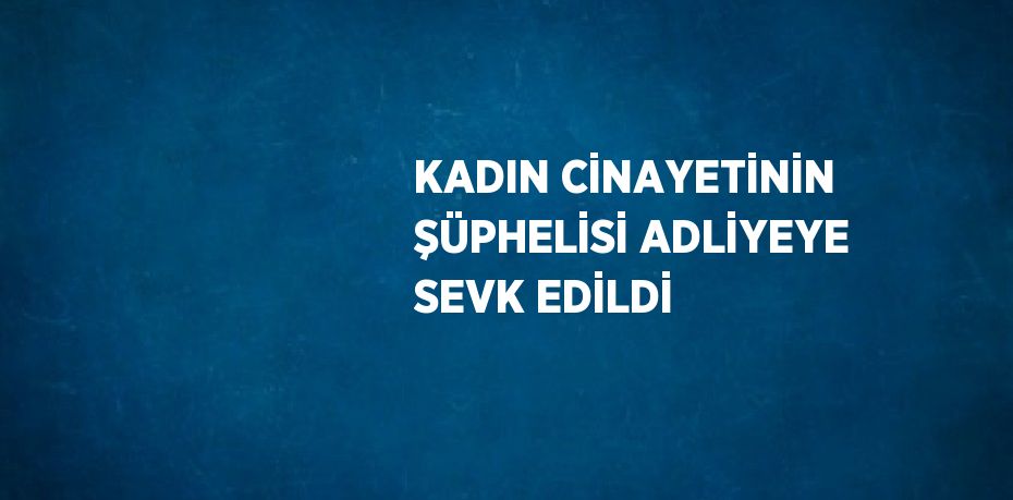 KADIN CİNAYETİNİN ŞÜPHELİSİ ADLİYEYE SEVK EDİLDİ