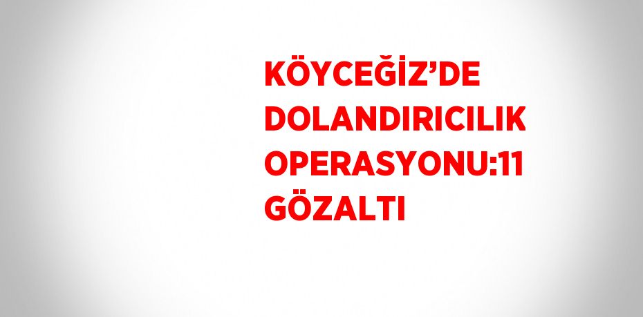 KÖYCEĞİZ’DE DOLANDIRICILIK OPERASYONU:11 GÖZALTI