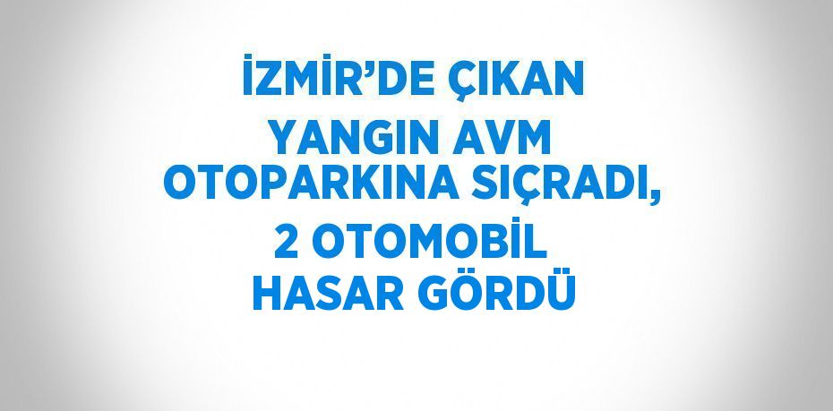 İZMİR’DE ÇIKAN YANGIN AVM OTOPARKINA SIÇRADI, 2 OTOMOBİL HASAR GÖRDÜ