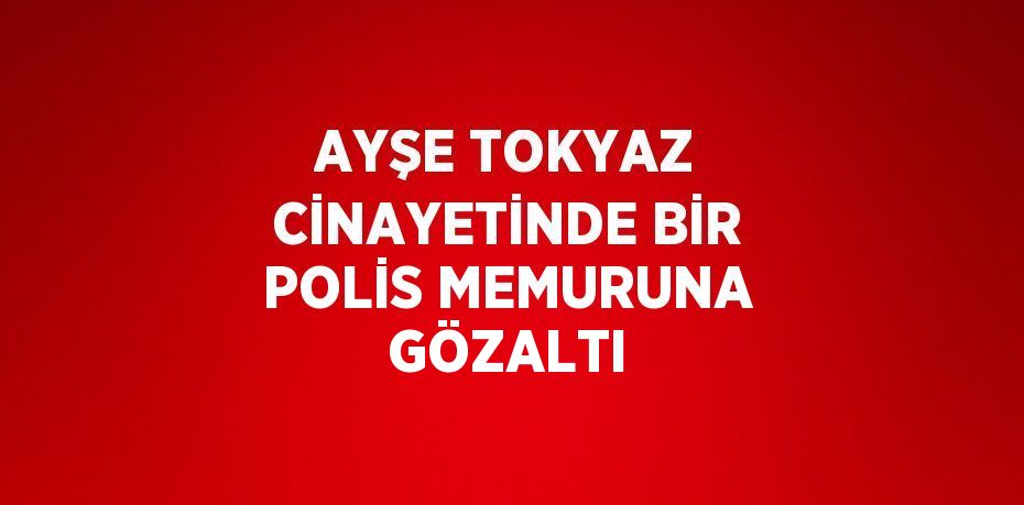 AYŞE TOKYAZ CİNAYETİNDE BİR POLİS MEMURUNA GÖZALTI