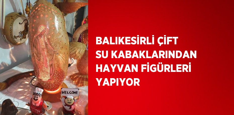 BALIKESİRLİ ÇİFT SU KABAKLARINDAN HAYVAN FİGÜRLERİ YAPIYOR