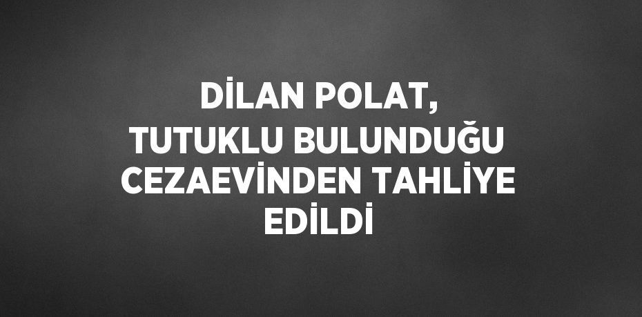 DİLAN POLAT, TUTUKLU BULUNDUĞU CEZAEVİNDEN TAHLİYE EDİLDİ