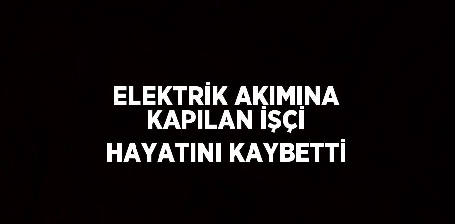 ELEKTRİK AKIMINA KAPILAN İŞÇİ HAYATINI KAYBETTİ