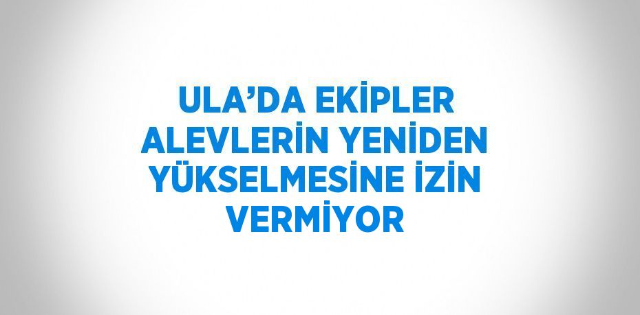 ULA’DA EKİPLER ALEVLERİN YENİDEN YÜKSELMESİNE İZİN VERMİYOR