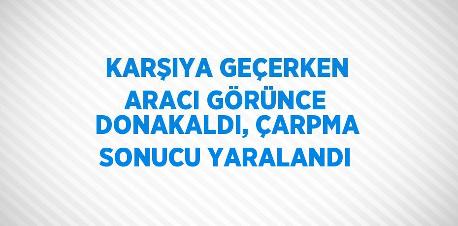 KARŞIYA GEÇERKEN ARACI GÖRÜNCE DONAKALDI, ÇARPMA SONUCU YARALANDI