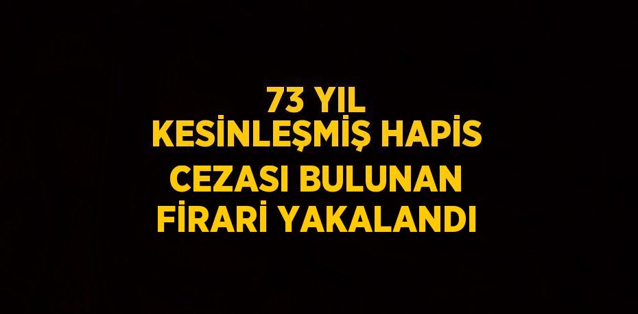 73 YIL KESİNLEŞMİŞ HAPİS CEZASI BULUNAN FİRARİ YAKALANDI