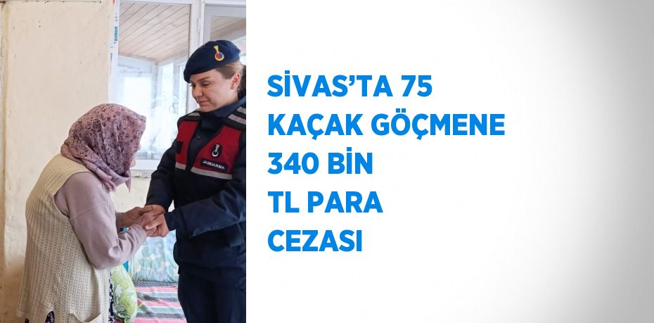 SİVAS’TA 75 KAÇAK GÖÇMENE 340 BİN TL PARA CEZASI