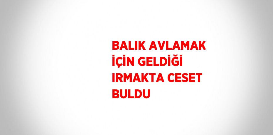 BALIK AVLAMAK İÇİN GELDİĞİ IRMAKTA CESET BULDU