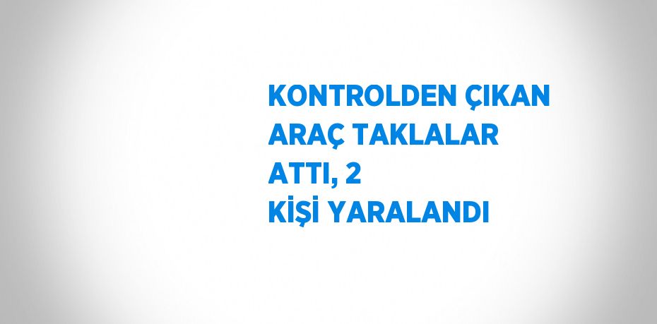 KONTROLDEN ÇIKAN ARAÇ TAKLALAR ATTI, 2 KİŞİ YARALANDI
