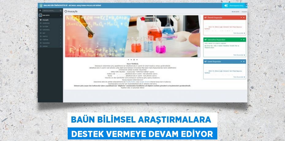 BAÜN BİLİMSEL ARAŞTIRMALARA  DESTEK VERMEYE DEVAM EDİYOR