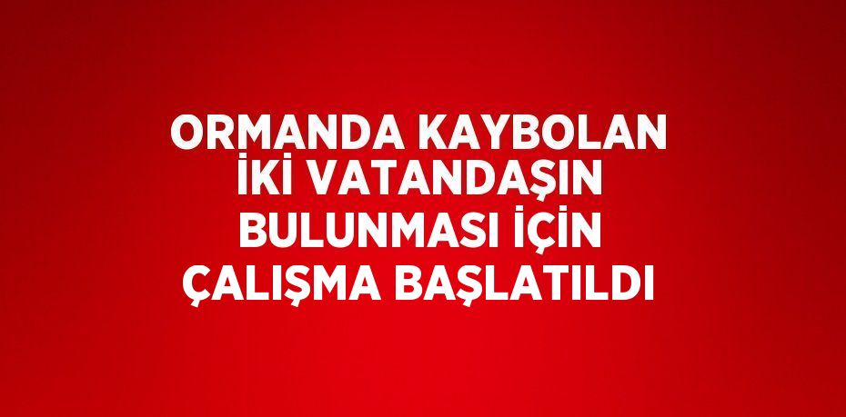 ORMANDA KAYBOLAN İKİ VATANDAŞIN BULUNMASI İÇİN ÇALIŞMA BAŞLATILDI