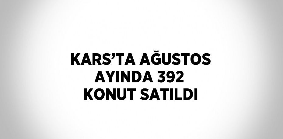 KARS’TA AĞUSTOS AYINDA 392 KONUT SATILDI