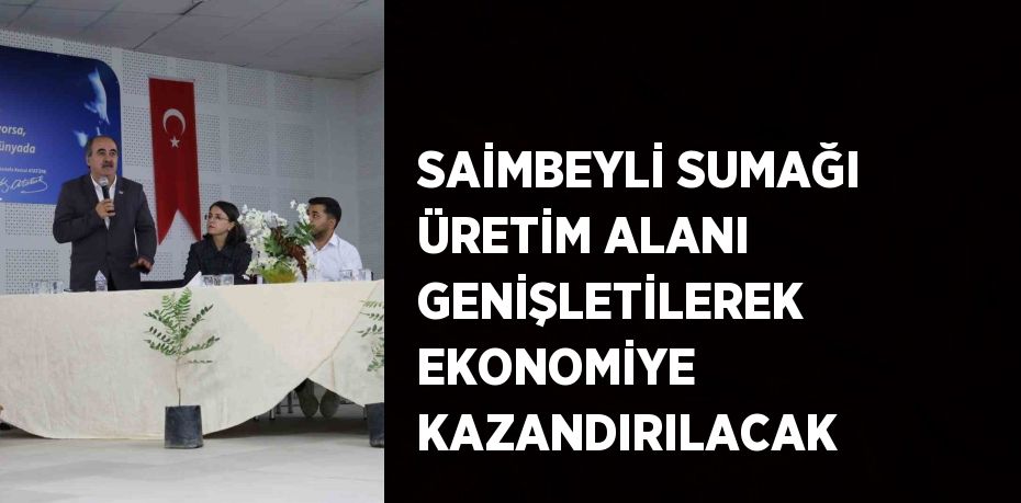 SAİMBEYLİ SUMAĞI ÜRETİM ALANI GENİŞLETİLEREK EKONOMİYE KAZANDIRILACAK