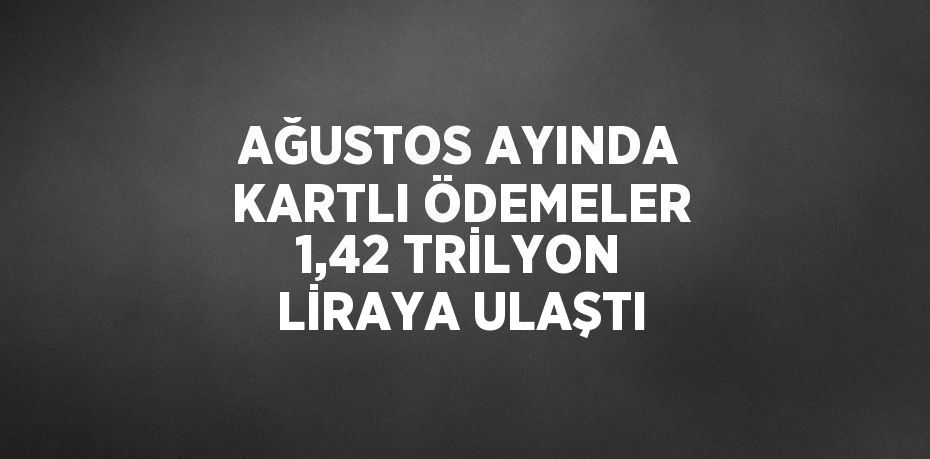 AĞUSTOS AYINDA KARTLI ÖDEMELER 1,42 TRİLYON LİRAYA ULAŞTI