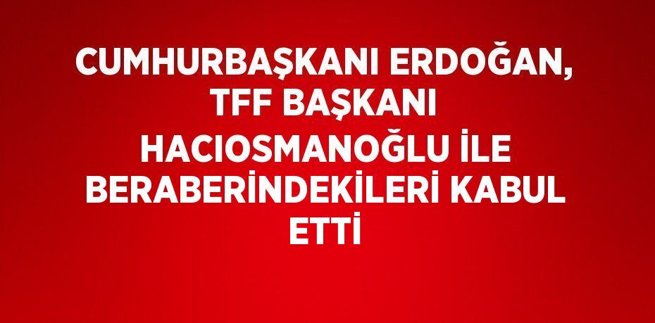 CUMHURBAŞKANI ERDOĞAN, TFF BAŞKANI HACIOSMANOĞLU İLE BERABERİNDEKİLERİ KABUL ETTİ