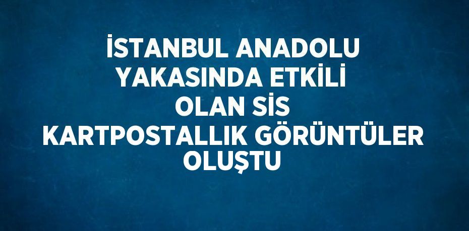 İSTANBUL ANADOLU YAKASINDA ETKİLİ OLAN SİS KARTPOSTALLIK GÖRÜNTÜLER OLUŞTU