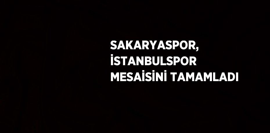 SAKARYASPOR, İSTANBULSPOR MESAİSİNİ TAMAMLADI