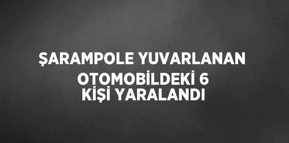 ŞARAMPOLE YUVARLANAN OTOMOBİLDEKİ 6 KİŞİ YARALANDI