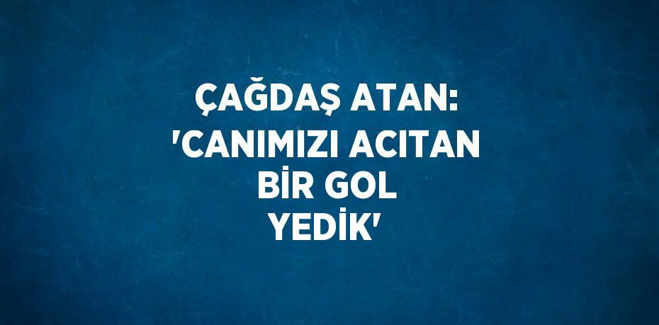 ÇAĞDAŞ ATAN: 'CANIMIZI ACITAN BİR GOL YEDİK'