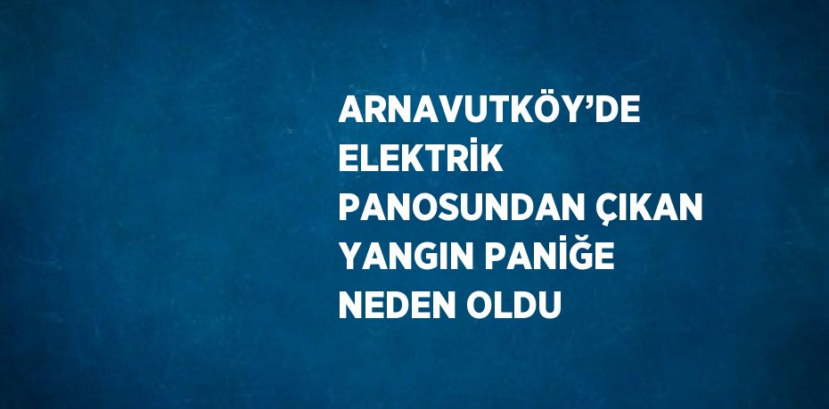 ARNAVUTKÖY’DE ELEKTRİK PANOSUNDAN ÇIKAN YANGIN PANİĞE NEDEN OLDU