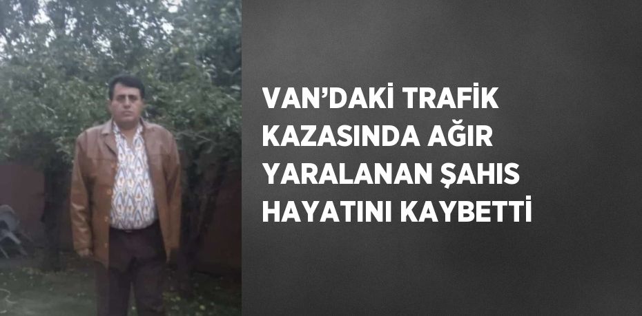 VAN’DAKİ TRAFİK KAZASINDA AĞIR YARALANAN ŞAHIS HAYATINI KAYBETTİ