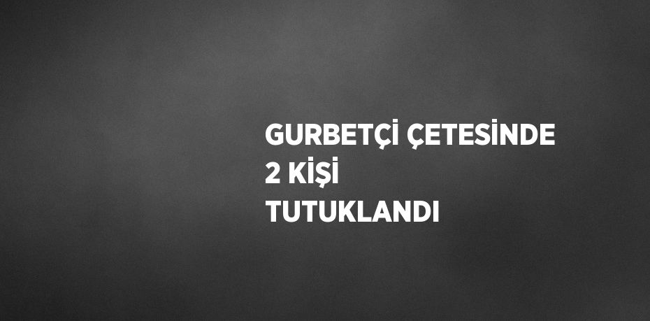 GURBETÇİ ÇETESİNDE 2 KİŞİ TUTUKLANDI