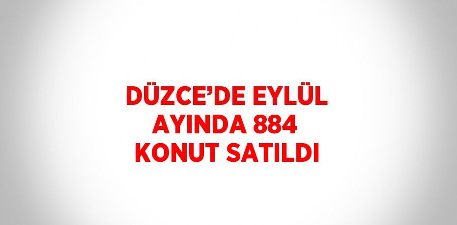 DÜZCE’DE EYLÜL AYINDA 884 KONUT SATILDI