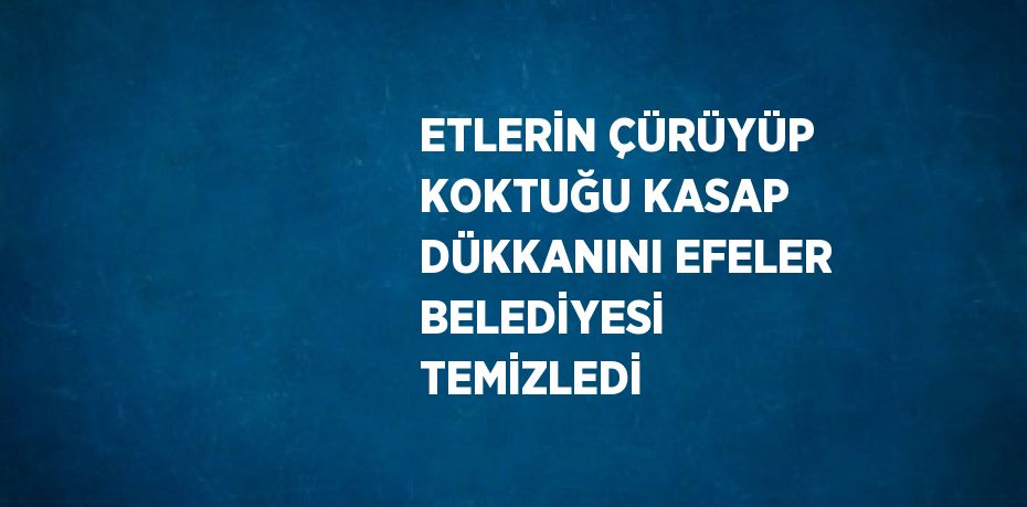 ETLERİN ÇÜRÜYÜP KOKTUĞU KASAP DÜKKANINI EFELER BELEDİYESİ TEMİZLEDİ